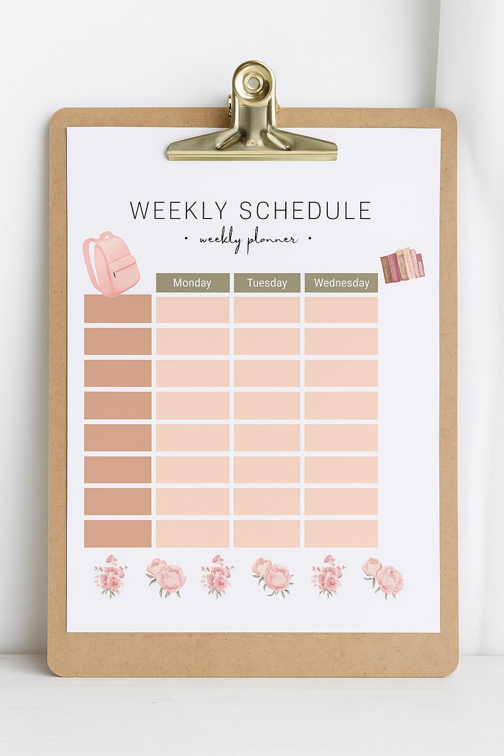 Printable Weekly Planner | Pink Aesthetic Schedule Template | Student ...