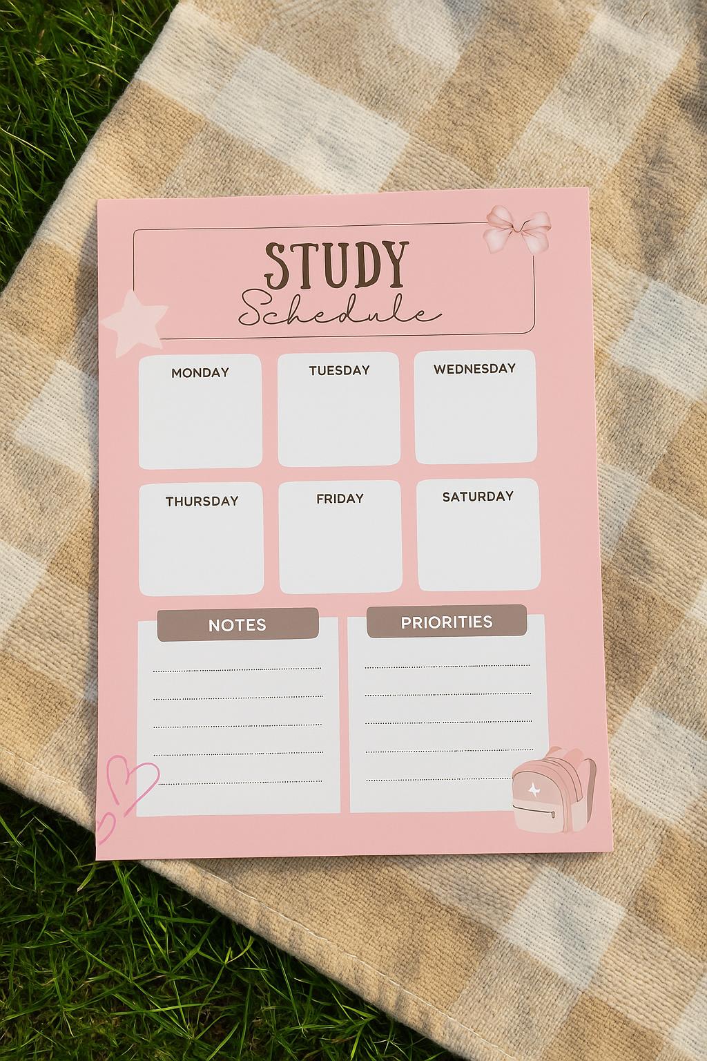 Pink Study Timetable Editable Cute Pink Study Schedule | Weekly Student Planner (JPG) - Etsy