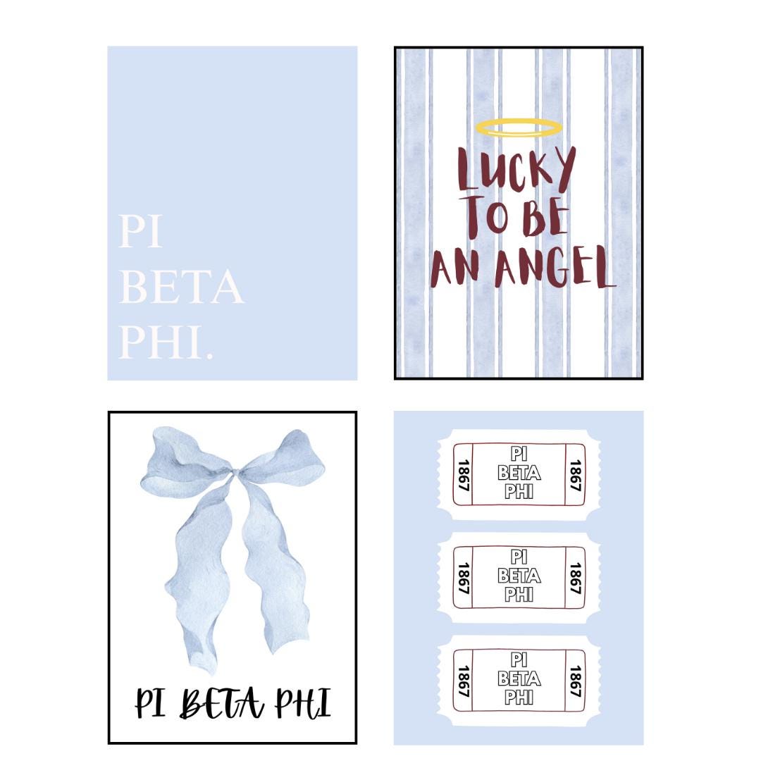 Pi Beta Phi Prints: Sorority Dorm Decor (digital Download Set of 4) - Etsy
