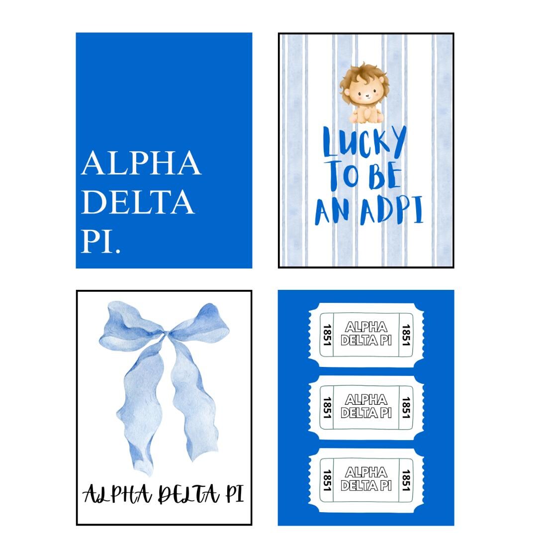 Alpha Delta Pi Sorority Prints: ADPI Dorm Decor (digital Download Set ...