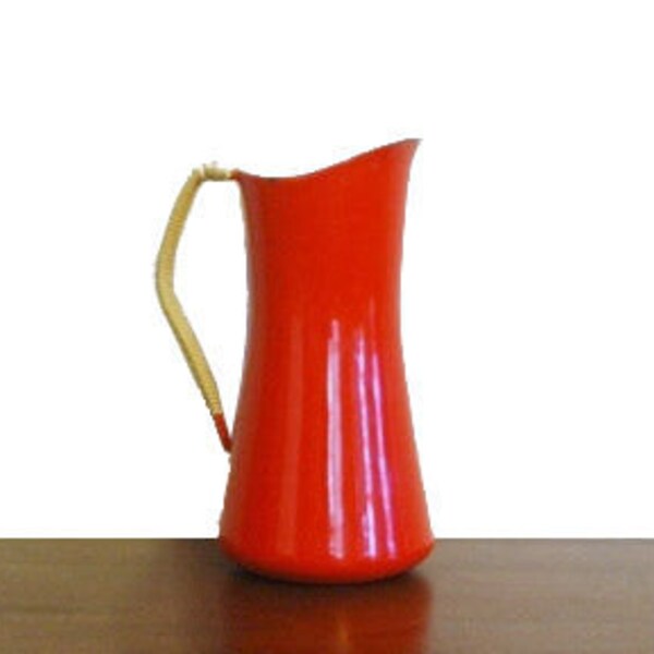 Dansk Kobenstyle Pitcher Red Enamel Mid Century Modern