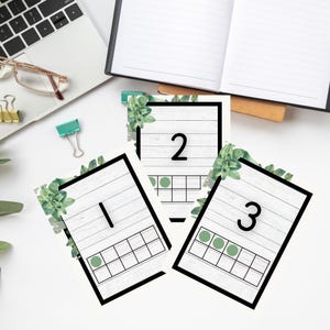 Number Cards 1–10 | One-to-One Correspondence | Preschool Math Printable | Instant Download