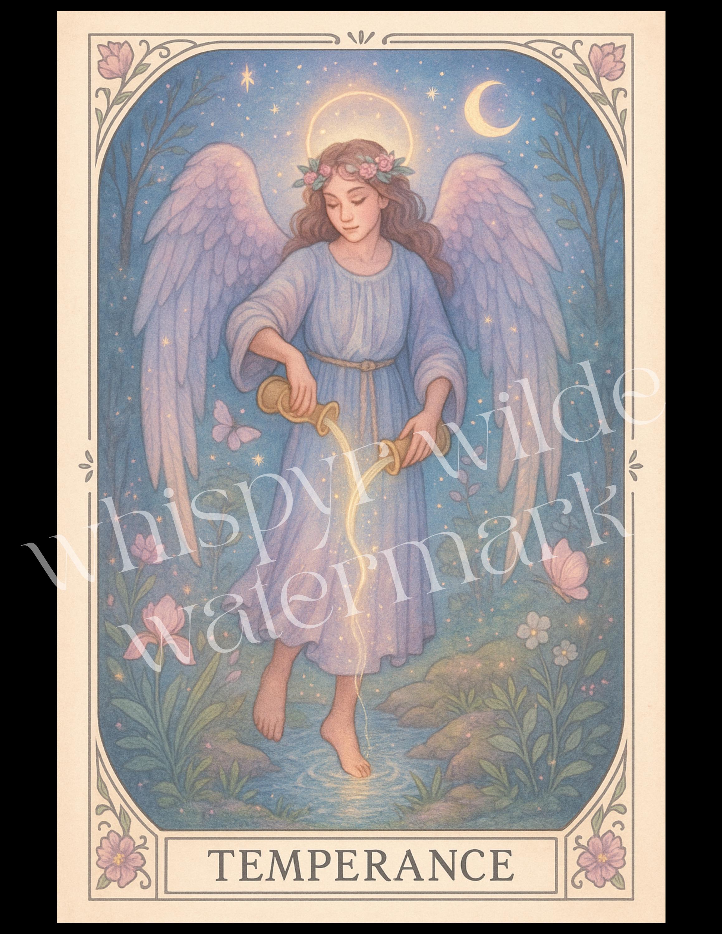 Temperance Angel Tarot Art Print – Ethereal Witchcore Decor - Etsy