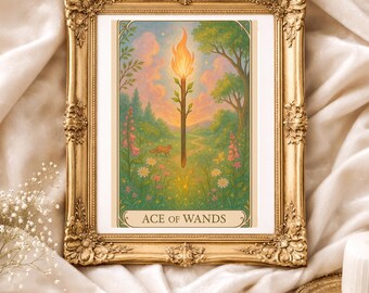 Ace of Wands Tarot Art – Creativity and Inspiration Print
