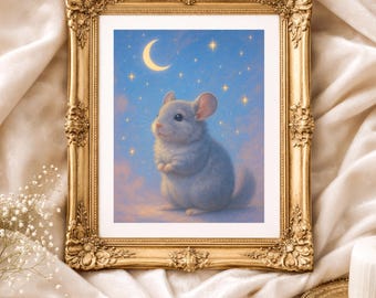 Starry-Eyed Chinchilla — Dreamy Animal Portrait