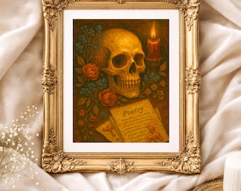 The Poet's Skull – Dark Academia Wall Art