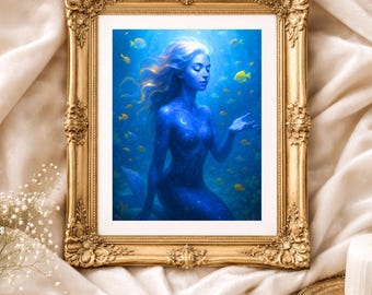 Sirena del Cielo Nocturno – Arte Celestial del Océano