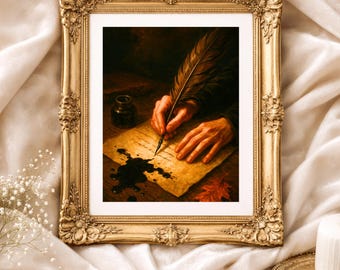 The Writer's Spill - Impression d'art Dark Academia