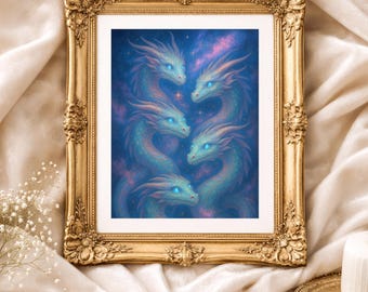 Kosmische Schlangen – Nebula Dragon Wall Art
