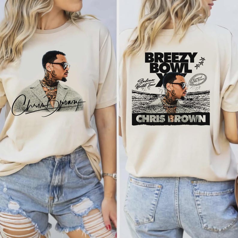 Chris Brown Breezy Bowl XX Tour 2025 Tshirt PNG Design, Bootleg Tee ...