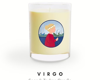 Scandinavian Virgo Zodiac Candle - Nordic Birthday Gift - Sustainable Soy Wax Candle