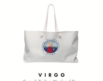 Borsa da weekend Vergine - Borsa da viaggio e da spiaggia con zodiaco scandinavo - Regalo astrologico