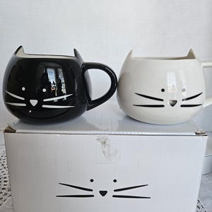 KoolKatKoo- His & Hers Kitty Cat Mugs Collectible Coffee Tea Couples Mug NEW IN BOX