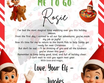 Carta de despedida de elfo / Tradición navideña personalizada (Descarga digital)
