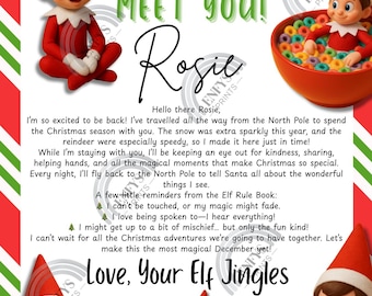 Carta de bienvenida del Elfo en el Estante / Plantilla editable de Canva / Descarga digital instantánea