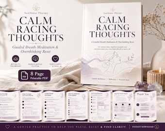Stress Management Workbook | Overthinking Reset for Racing Thoughts with Guided Meditation and Breathing Practice