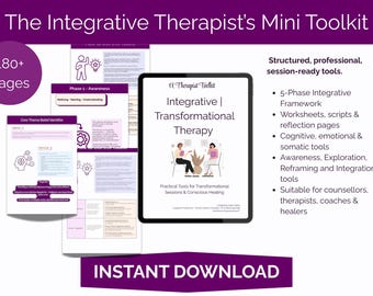 Counselling Worksheets Bundle | Therapeutic Tools for Clients & Sessions | Integrative Therapy Toolkit PDF