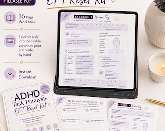 ADHD Productivity Workbook | EFT Task Paralysis Reset Kit for Executive Dysfunction and Task Initiation