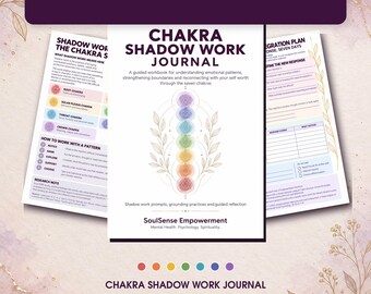 Shadow Work Journal | Chakra Workbook for Boundaries | Self Worth and Emotional Patterns | Printable PDF