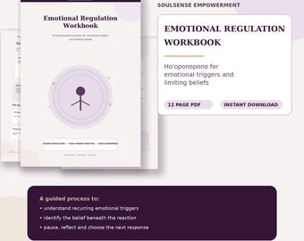 Emotional Regulation Workbook | Ho’oponopono for Emotional Triggers and Limiting Beliefs | Printable PDF