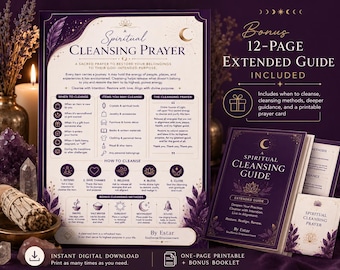 Spiritual Cleansing Prayer Printable | Home, Crystals, Jewellery Ritual (Digital Download)