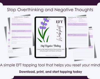 EFT for Negative Thinking and Overthinking | Stop Racing Thoughts Worksheet | Anxiety Relief Tapping Guide