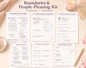 Boundaries and People-Pleasing Workbook | Self-Trust Worksheets, Saying No Scripts (Digital Download)