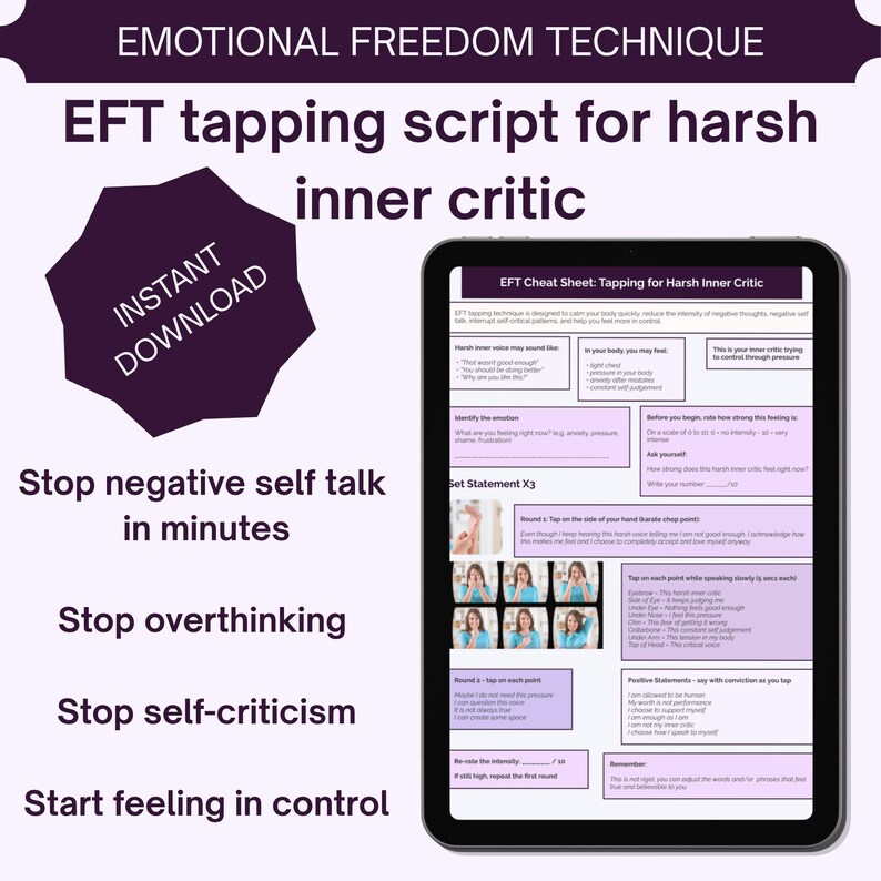 EFT Tapping Script for Harsh Inner Critic | Stop Negative Self Talk ...