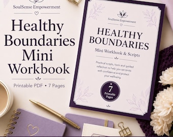 Healthy Boundaries Mini Workbook & Scripts: People Pleasing Guide (Printable PDF)