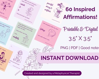 Positive Affirmation Cards | Printable Daily Affirmations for Self Esteem, Confidence and Purpose