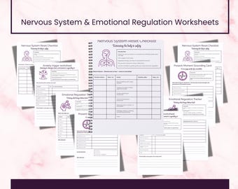 Anxiety Relief Workbook Bundle | Nervous System Regulation | Emotional Regulation Worksheets Printable