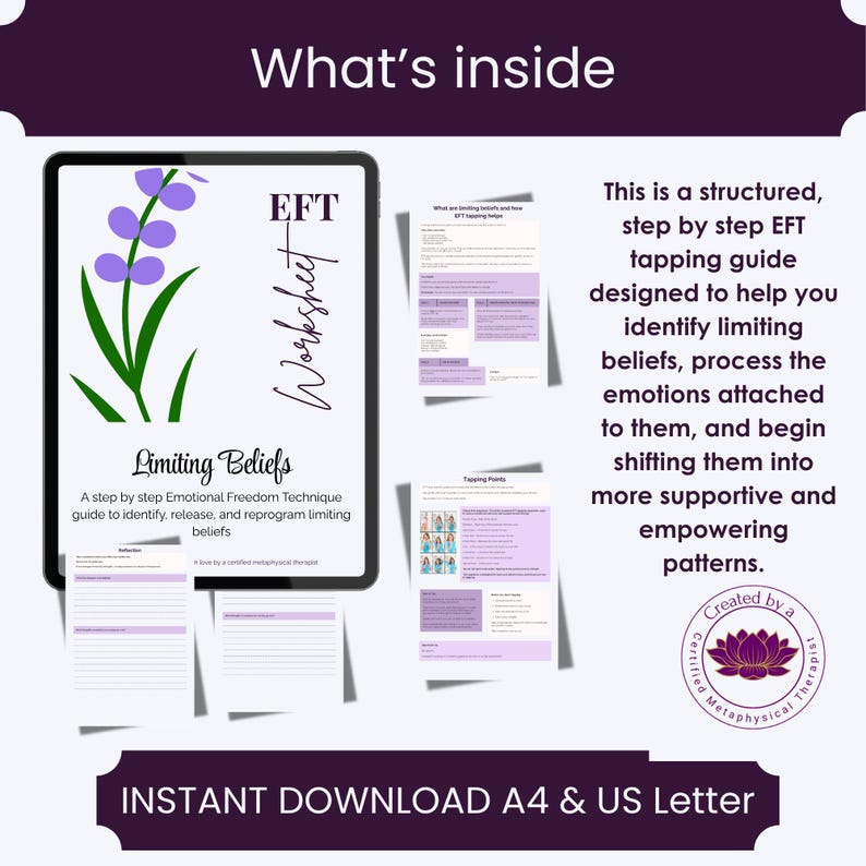 Eft Tapping Animation Worksheet.pdf EFT Tapping Worksheet for Limiting Beliefs | Reduce Overthinking ...