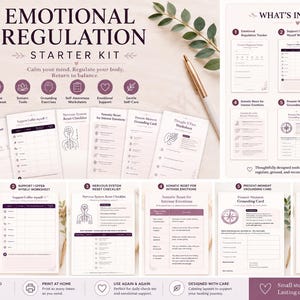 Emotional Regulation Worksheets for Adults | Anxiety Coping Skills (Digital Download) image 1