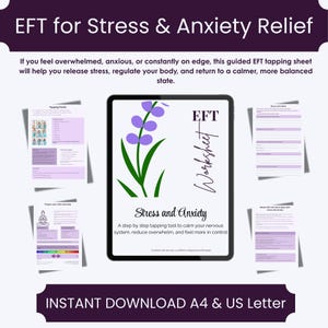 EFT-tapping-arbetsblad för ångest- och stresslindring (digital nedladdning)