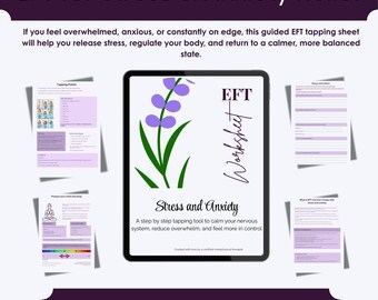 EFT Tapping Worksheet for Anxiety and Stress Relief (Digital Download)