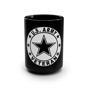 U.S. Army Veteran Black Mug - 15oz Coffee Cup for Military Appreciation, Gifts for Veterans, Army Pride Memento, Remembrance