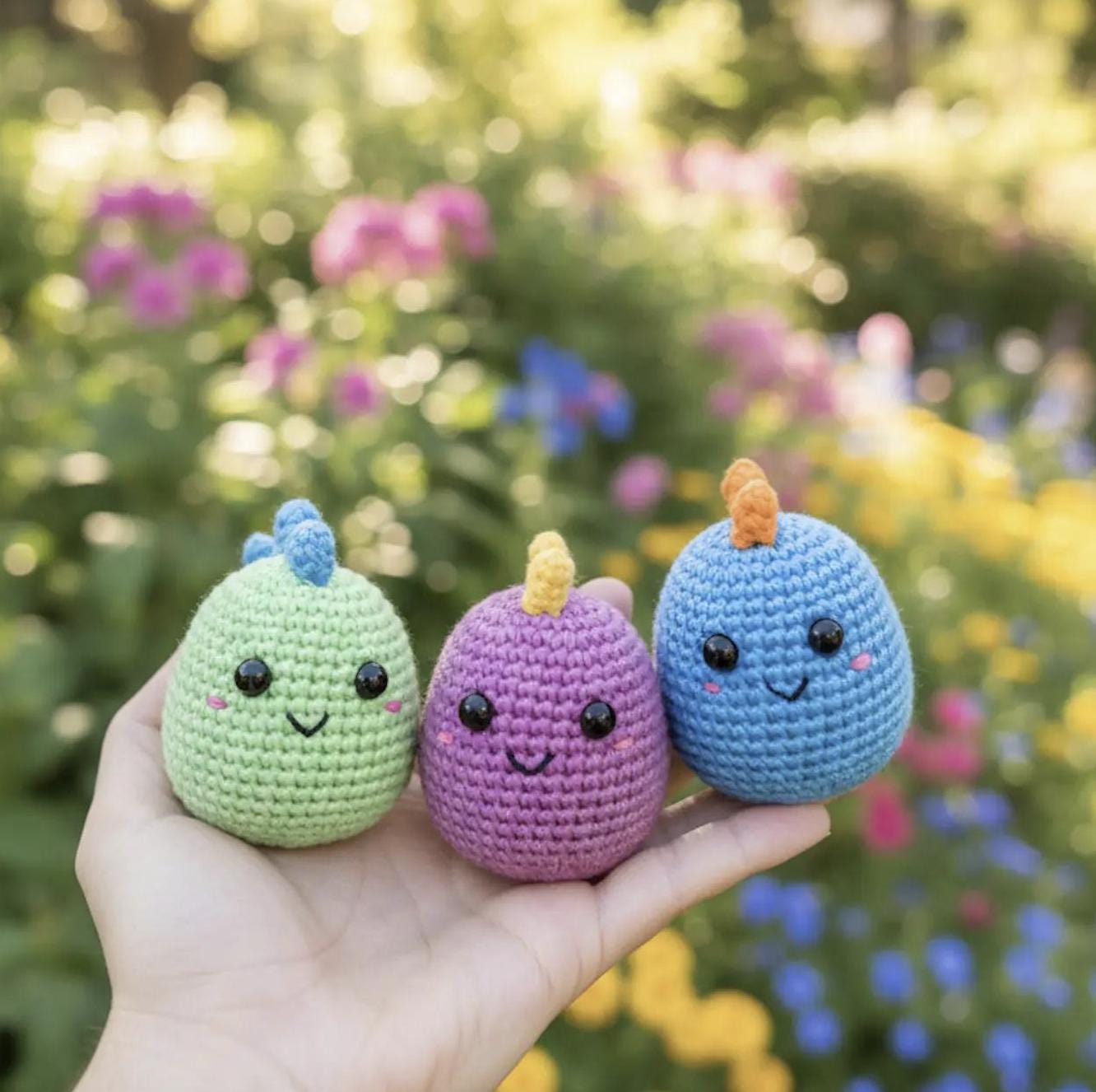 Colourful Mini Dino Crochet Pattern PDF