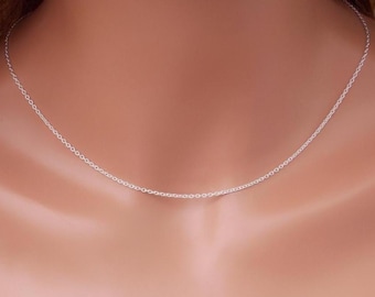 Sterling Silver Chain, Silver Chain Necklace, Cable Chain Necklace, 14 16 18 20 22 24 30 36 inch, 925, Finished Chain, Genuine Sterling