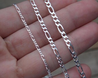 Everyday Classic 1mm Plain Figaro Chain 16-inch .925 Sterling Silver Necklace