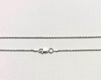 Solid sterling Silver Rope Chain Necklace, hypoallergenic Chain 1.2 mm, Minimalist Chain For Woman, Men, Kids, 925 Sterling Silver Chain