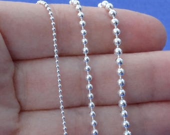 Ball Chain necklace, Silver Bead Chain, 1.5mm, 2.5mm, 3mm, Sterling Silver necklace For Men and Women, Satellite chain, Silver Chain 925