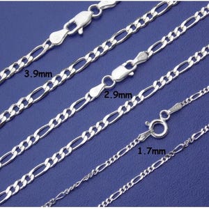 Figaro Chain Necklace, Sterling Silver Chain, Necklace For Women and Men Solid Italian silver, stamped 925 Italy, Top Quality