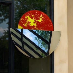 Sunset Neon Reflector - artistic acrylic mirror holographic neon amorphic retro mirror vintage style home decore object iridescent modern