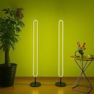 RGB Halo Standing LED Lamp | Color Changing LED Floor Lamp | Modern Ambient Mood Lighting for Bedroom & Living Room