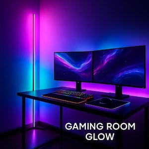 Lampa stojąca LED RGB | Lampa podłogowa LED zmieniająca kolor | Nowoczesne oświetlenie nastrojowe do sypialni i salonu