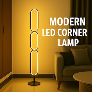 Holovista Standing Corner Lamp | Modern LED-Lampe | Minimalist Floor Lamp | Decorative LED Lamp | Ambient Scandi Lighting | Light Column
