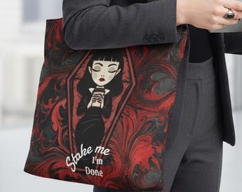 Gothic Vampire Tote Bag, Spooky Cute Goth Accessory
