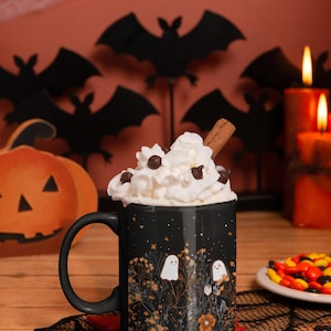Cute Ghost Mug, Spooky Stars Night Sky Coffee Cup image 5