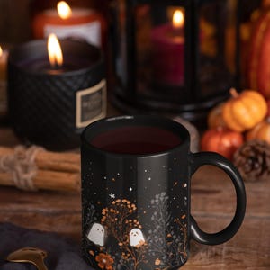 Cute Ghost Mug, Spooky Stars Night Sky Coffee Cup image 3