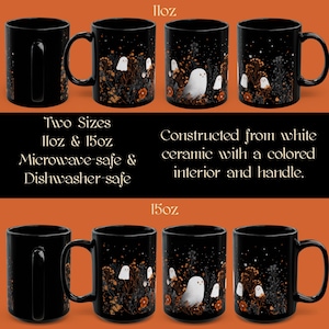 Cute Ghost Mug, Spooky Stars Night Sky Coffee Cup image 2